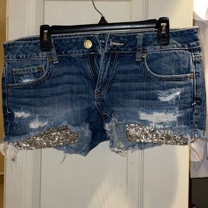 Sequin pocket shorts